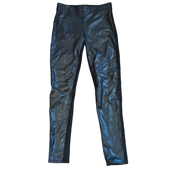 DYNAMITE Black Faux Leather Moto Leggings High waisted size XS - Picture 1 of 8